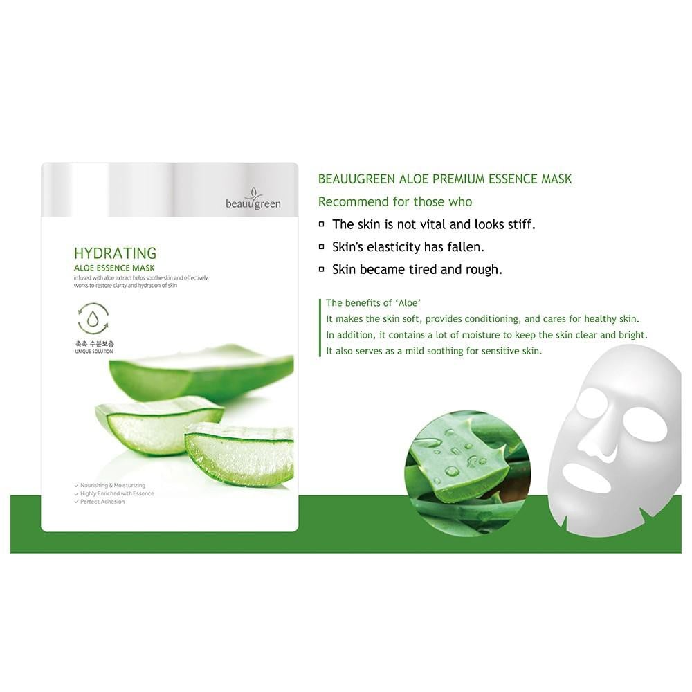Beauugreen Hydrating Aloe Essence Mask хидратираща маска за лице с алое