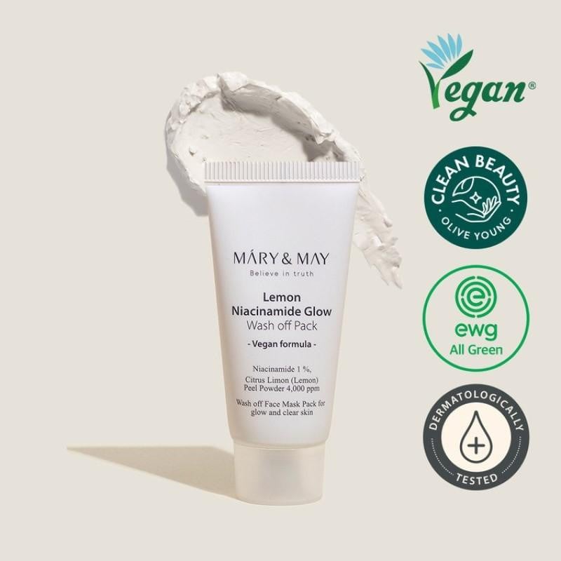 Mary & May Lemon Niacinamide Glow Wash Off Pack Озаряваща глинена маска за лице с лимон и ниацинамид