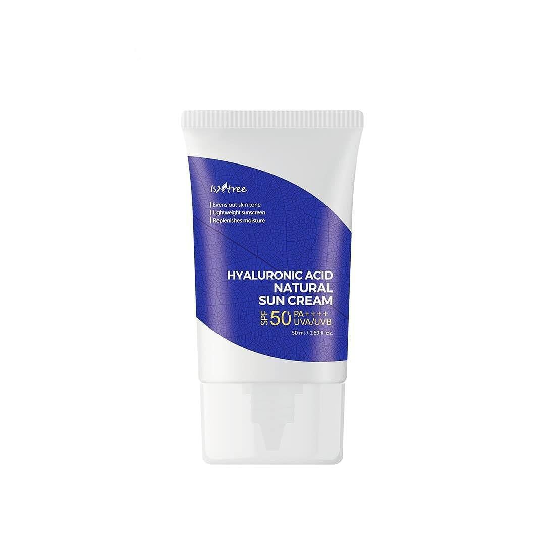 Isntree Hyaluronic Acid Natural Sun Cream SPF 50+ PA++++ Слънцезащитен крем за лице с минерални филтри
