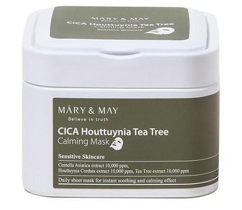 Mary & May Cica Houttuynia Tea Tree Calming Mask Лист маска за лице с азиатска центела, хутиния и чаено дърво