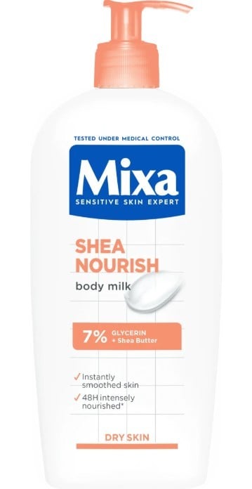 Mixa Shea Nourish интензивно подхранващо мляко за тяло за суха и много суха кожа