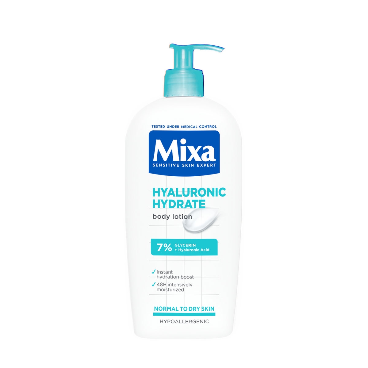 Mixa Hyaluronic интензивно хидратиращ лосион за тяло за нормална към суха кожа