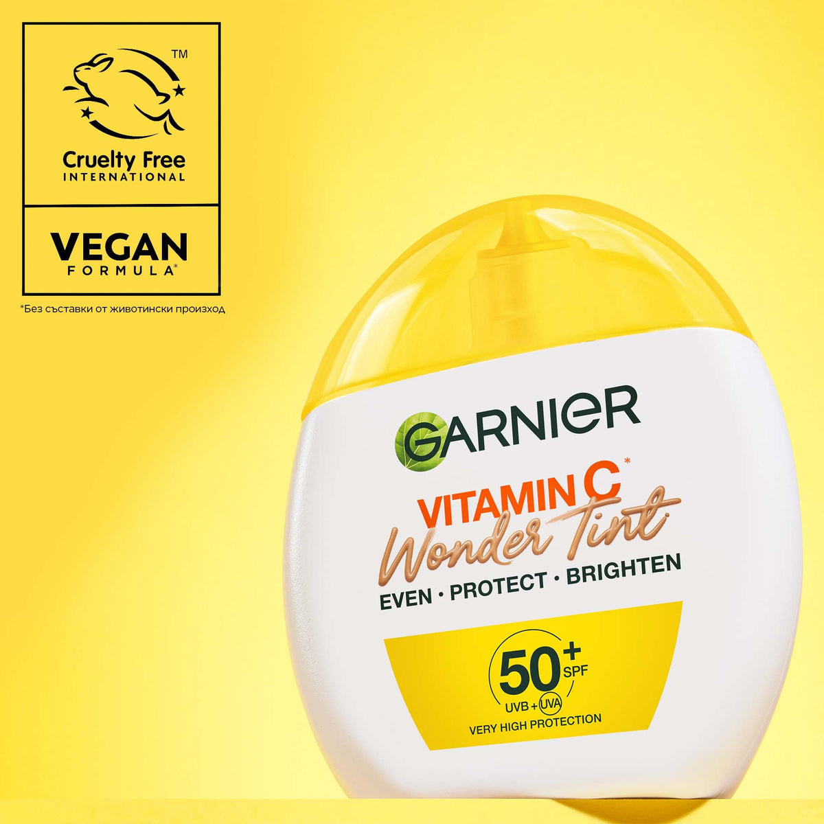 Garnier Skin Naturals Vitamin C Wonder Tint SPF 50+ Слънцезащитен крем за лице за изравняване на тена