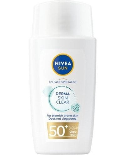 Nivea Sun Derma Skin Clear Слънцезащитен флуид за лице SPF 50+