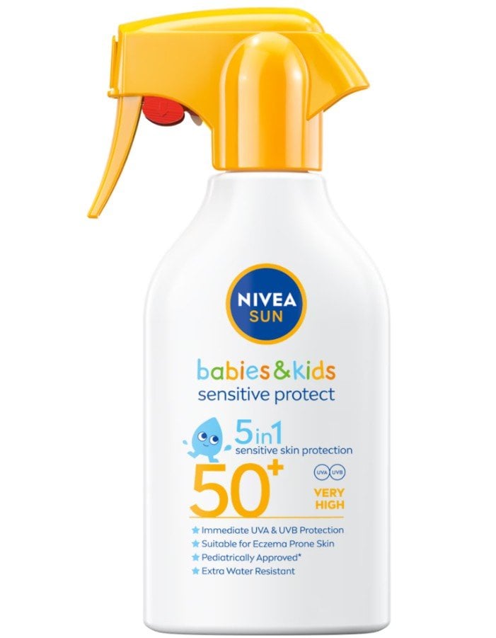 Nivea Sun Детски слънцезащитен спрей за чувствителна кожа SPF50+