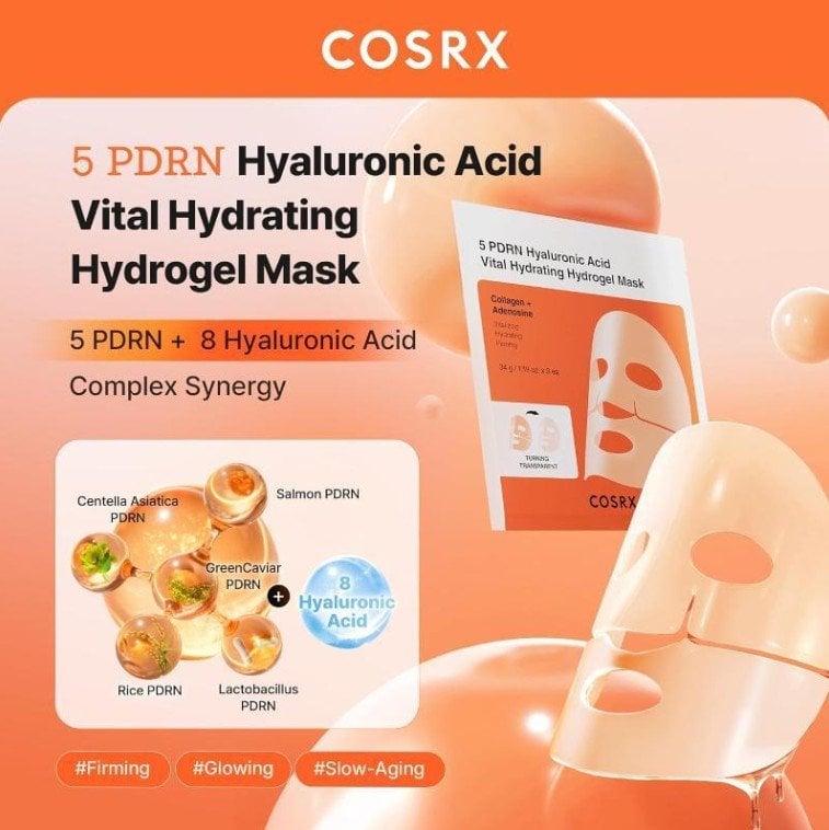 Cosrx 5 Pdrn Hyaluronic Acid Vital Hydrating Hydrogel Mask Маска за лице