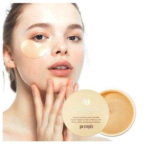 Petitfee Gold and Snail Eye Patches Хидрогелни пачове за очи със злато и охлювен секрет, 60 бр.