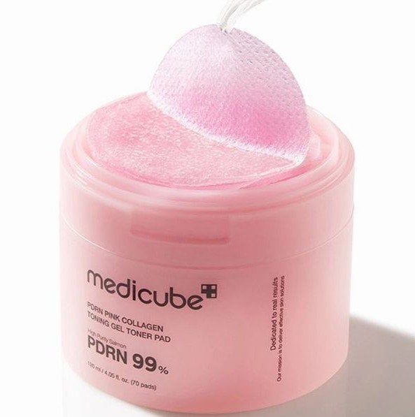MediCube PDRN Pink Collagen Toning Gel Toner Pad 70pcs 120ml