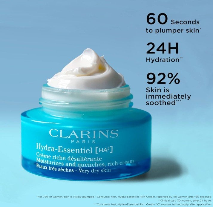 Clarins Hydra-Essentiel HA2 Rich Day Cream Богат овлажняващ крем за лице
