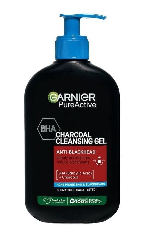 Garnier Pure Active Charcoal CLeansing Gel Почистващ гел с активен въглен против черни точки