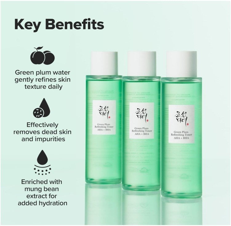 Beauty of Joseon Green Plum Refreshing Toner: AHA+BHA Освежаващ тоник за лице със зелена слива
