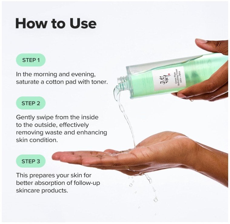 Beauty of Joseon Green Plum Refreshing Toner: AHA+BHA Освежаващ тоник за лице със зелена слива