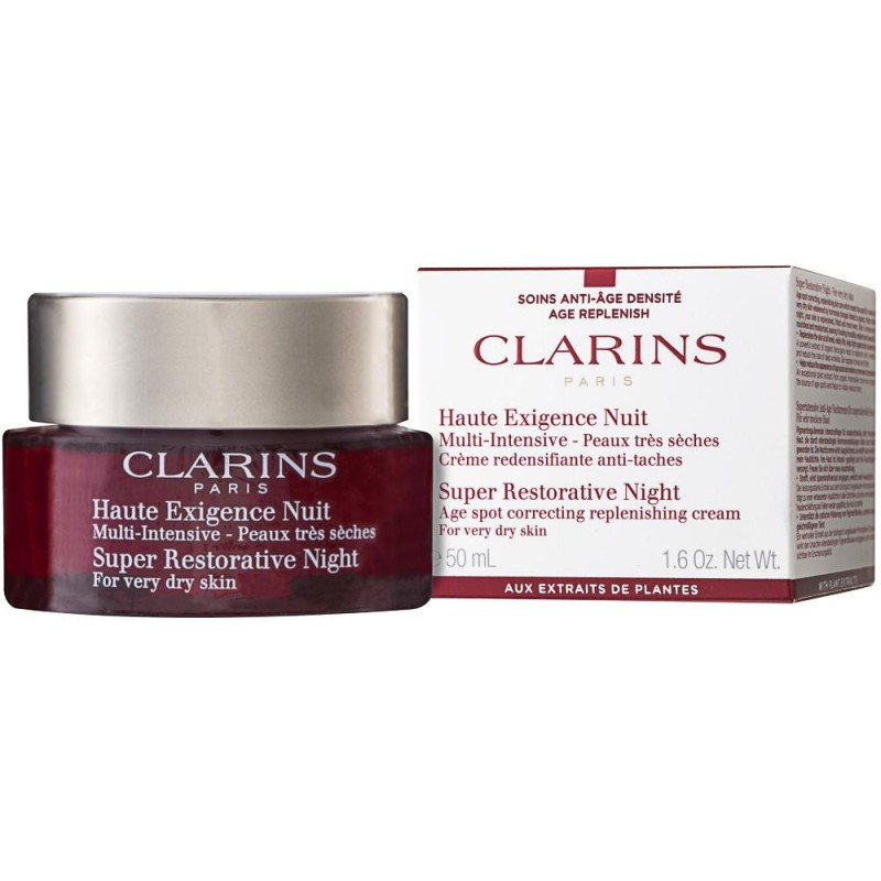 Clarins Super Restorative Night Cream Нощен възстановяващ крем против бръчки с лифтинг ефект за суха кожа