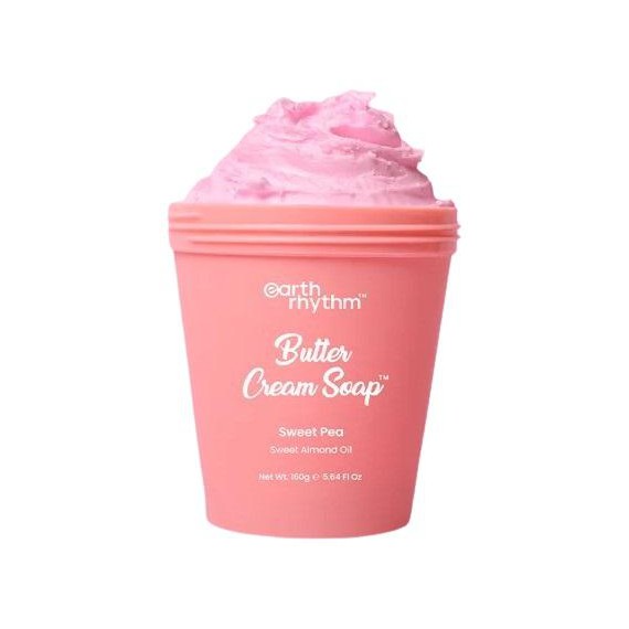 EARTH RHYTHM Sweet Pea Butter Cream Soap Почистващ крем за тяло с масло от ванилия