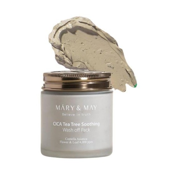 Mary & May Cica Tea Tree Soothing Wash Off Pack Успокояваща глинена маска за лице с азиатска центела
