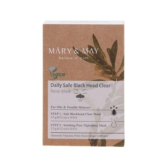 Mary & May Daily Safe Black head Clear Nose Mask Двустепенна маска за нос