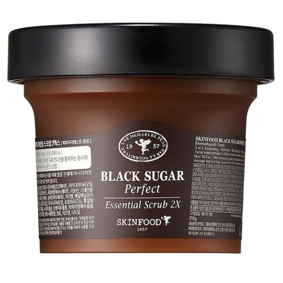 SKINFOOD Black Sugar Perfect Essential Scrub 2X скраб за лице с черна захар