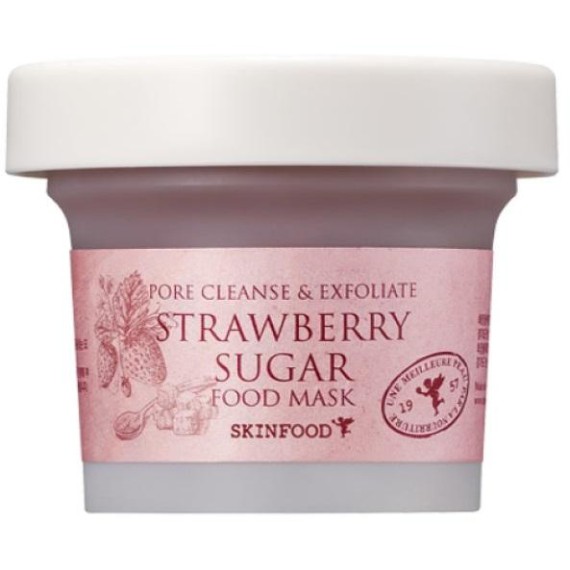 SKINFOOD Strawberry Sugar Food Mask Ексфолираща маска за лице с ягода и черна захар