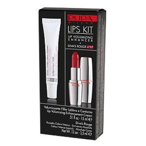 Pupa Lips Kit Крем за увеличаване на устните + червило Diva`s Rouge