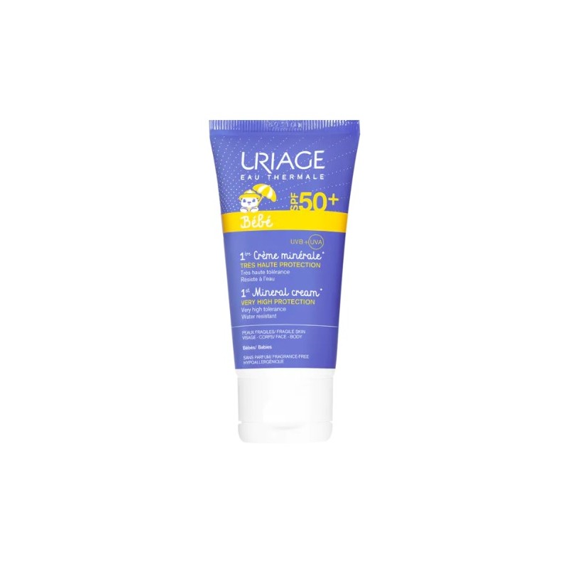 Uriage Bebe 1er Creme Minerale Минерален слънцезащитен крем за бебета и деца SPF50+