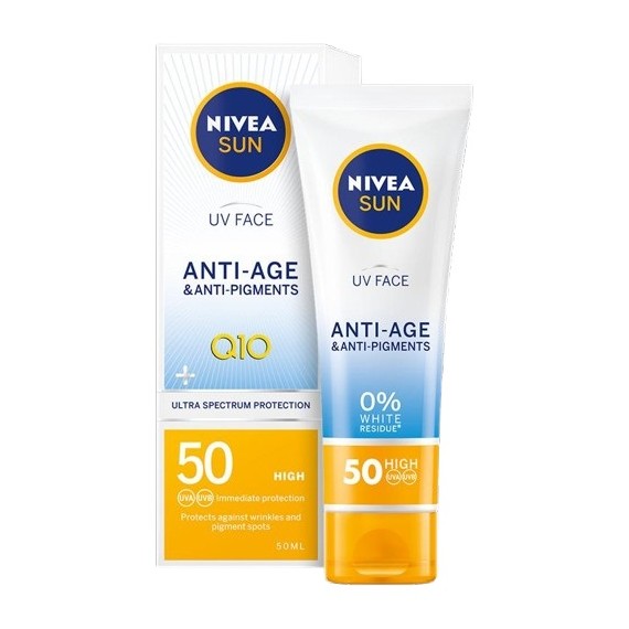 NIVEA Sun Слънцезащитен крем за лице против пигментация SPF 50+