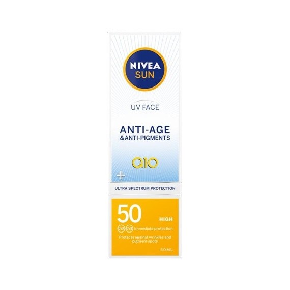 NIVEA Sun Слънцезащитен крем за лице против пигментация SPF 50+