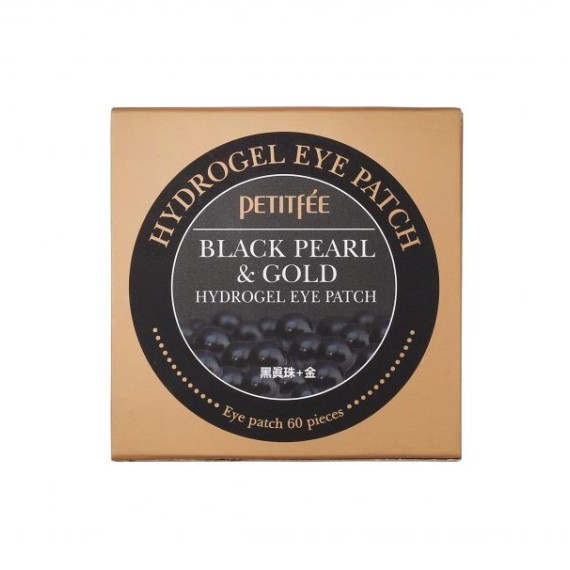 Petitfee Black Pearl and Gold Eye Patch, 60buc хидрогел пачове за очи с черни перли и злато