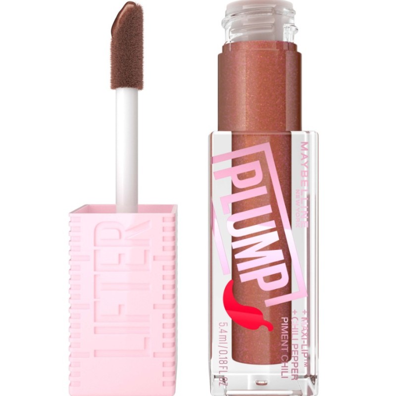 Maybelline New York Lifter Plump Обемен и хидратиращ гланц за устни, Размер 007 Cocoa zing