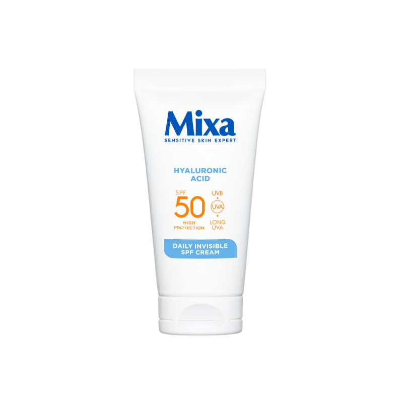 Mixa Daily Invisible SPF50 Невидим дневен крем с хиалуронова киселина, Размер 50 ml