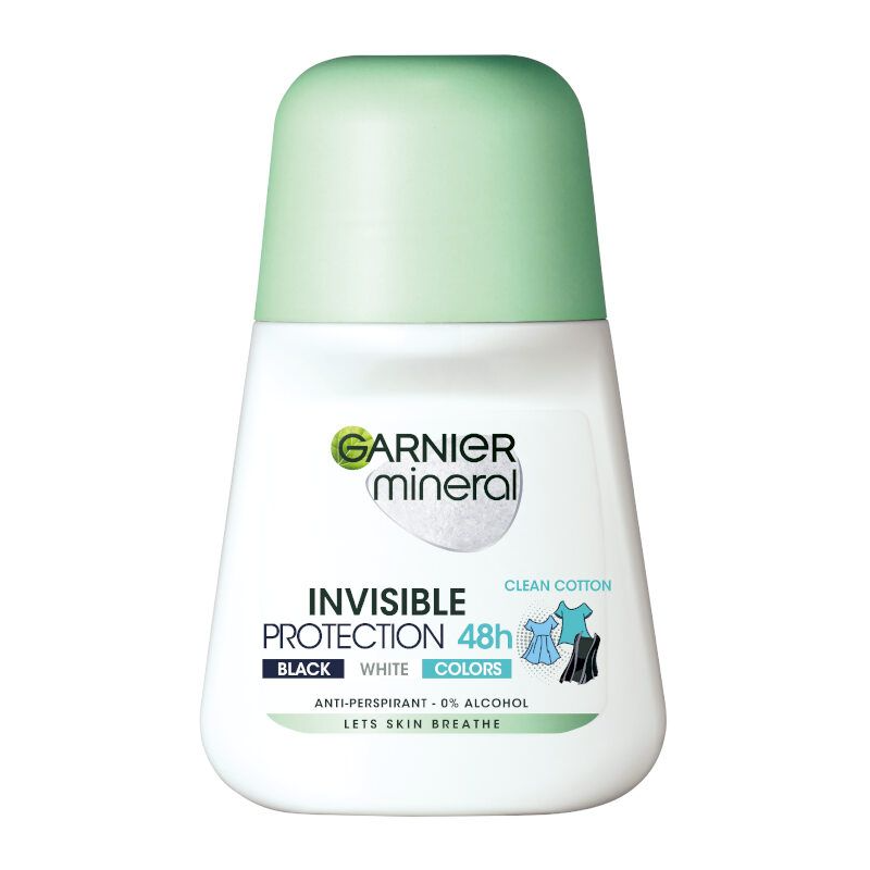 Garnier Deo Mineral Invisible Black & White & Colors Clean Cotton Дамски рол-он