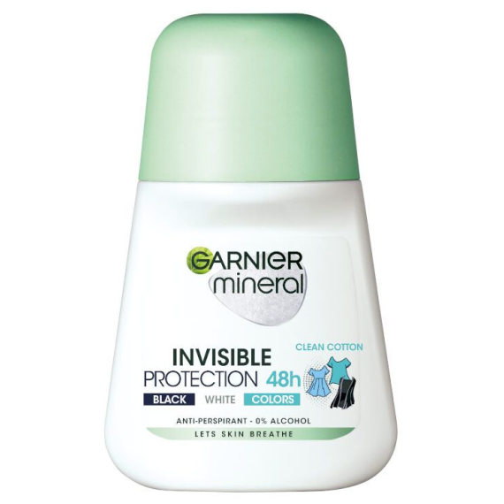 Garnier Deo Mineral Invisible Black & White & Colors Clean Cotton Дамски рол-он