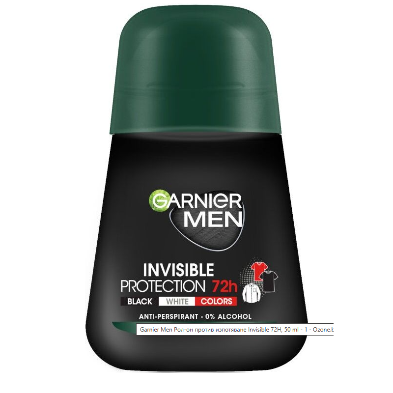 Garnier Men Invisible Black, White & Colors 72H Мъжки рол-он, Размер 50 ml
