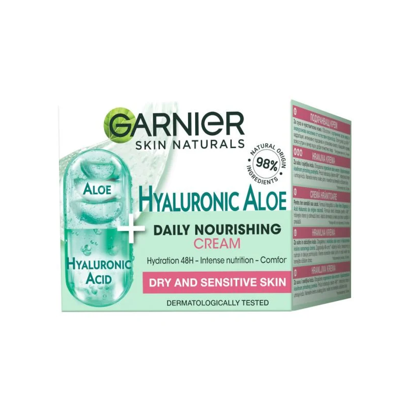 Garnier Skin Naturals Hyaluronic Aloe Подхранващ гел-крем за чувствителна и суха кожа