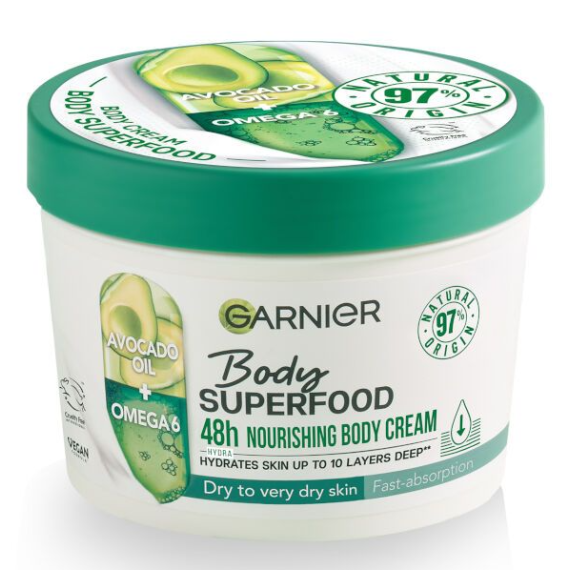 Garnier Body Superfood Avocado Oil Omega 6 Крем за тяло за суха до много суха кожа