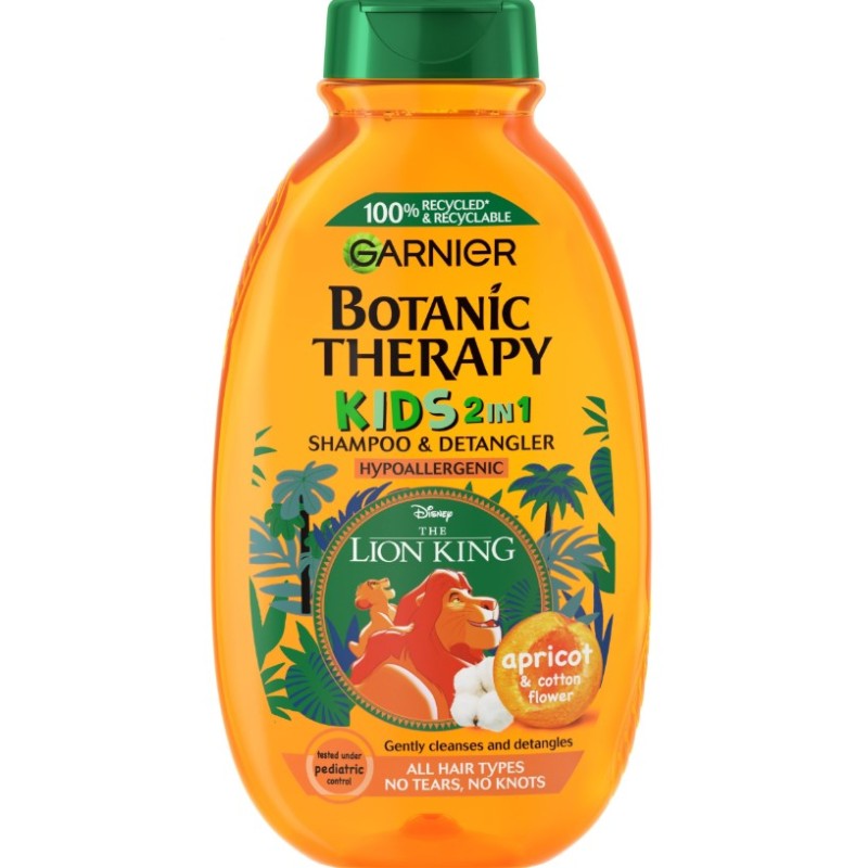 Garnier Botanic Therapy kids Apricot 2в1 детски шампоан и балсам за всякакъв тип коса