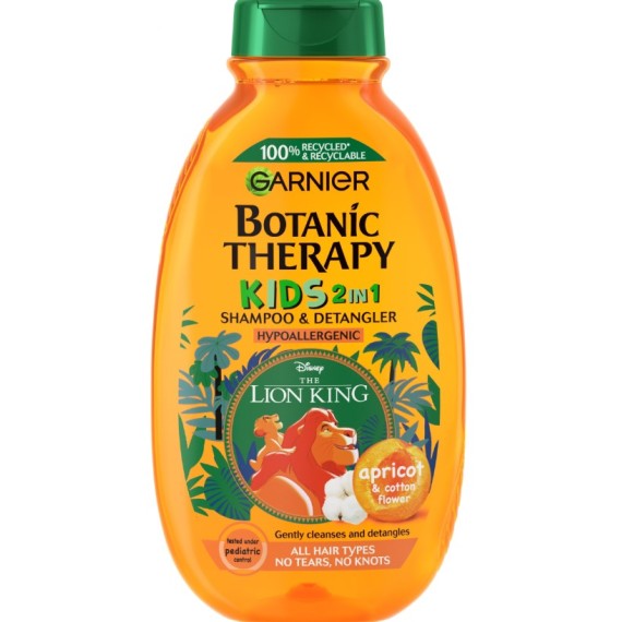 Garnier Botanic Therapy kids Apricot 2в1 детски шампоан и балсам за всякакъв тип коса