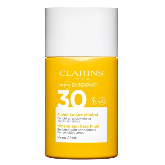 Clarins Mineral Sun Care Fluid SPF30 Слънцезащитен минерален флуид за лице без опаковка