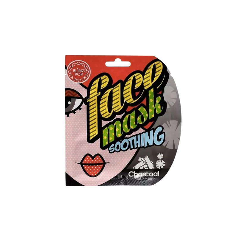 Blingpop Charcoal Soothing Face Mask Почистваща и успокояваща маска за лице с въглен