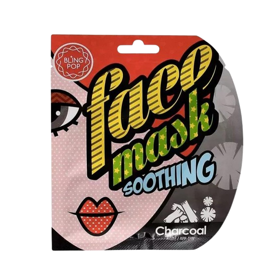 Blingpop Charcoal Soothing Face Mask Почистваща и успокояваща маска за лице с въглен