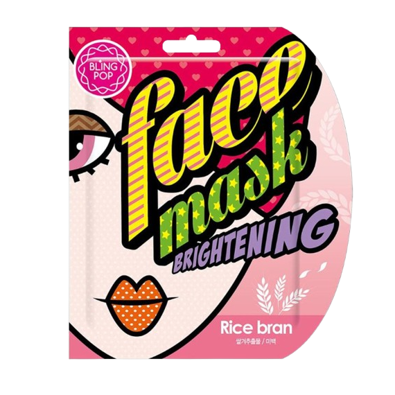 Blingpop Rice Bran Brightening Face Mask Изсветляваща маска за лице с оризови трици