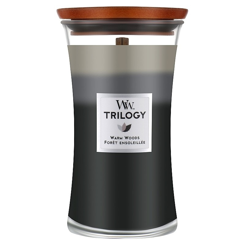 WoodWick Warm Woods Ароматна свещ с дървен фитил