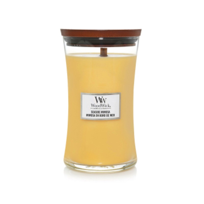 WoodWick Seaside Mimosa Ароматна свещ с дървен фитил