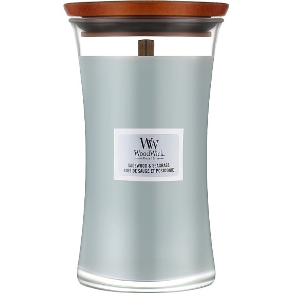 WoodWick Sagewood And Seagrass Ароматна свещ с дървен фитил