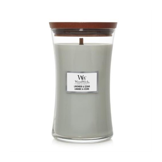 WoodWick Lavender And Cedar Ароматна свещ с дървен фитил