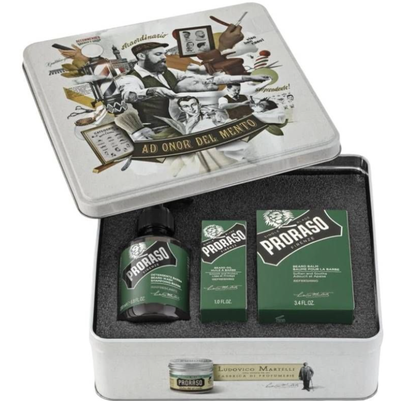 Proraso Metal Box Beard Care Refreshing Комплект 3 части
