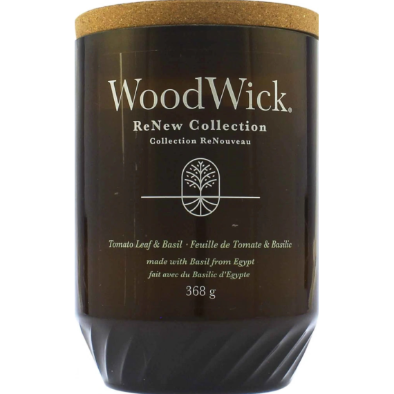 WoodWick Renew Tomato Leaf & Basil Ароматна свещ