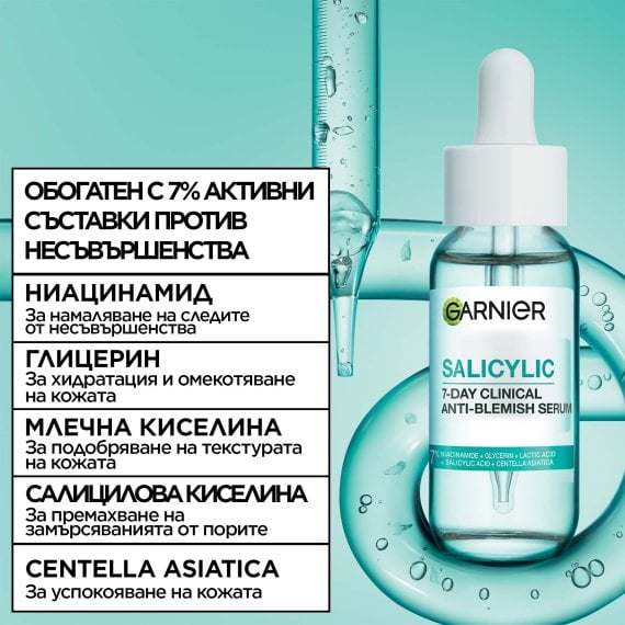 Garnier Pure Active Salicylic 7-Day Clinical Anti-Blemish Serum Серум против несъвършенства