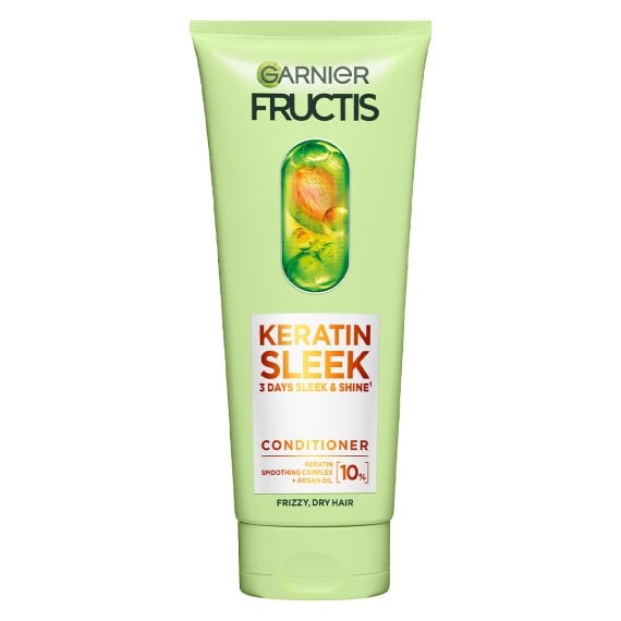 Garnier Fructis Keratin Sleek Hair Conditioner Балсам за суха и трудна за оформяне коса