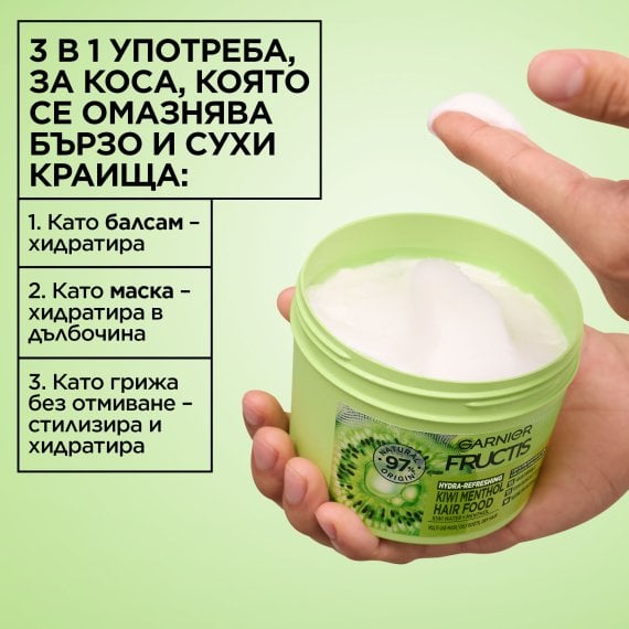 Garnier Fructis Hair Food Kiwi Menthol Mask Маска за суха коса