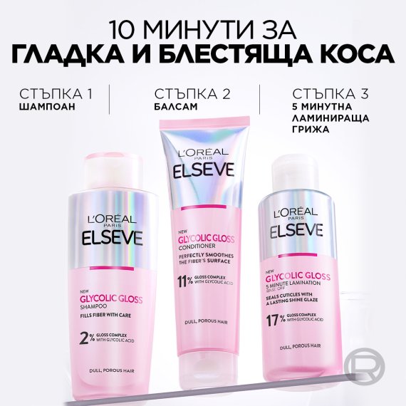 L'Oreal Paris Elseve Glycolic Gloss Шампоан за коса